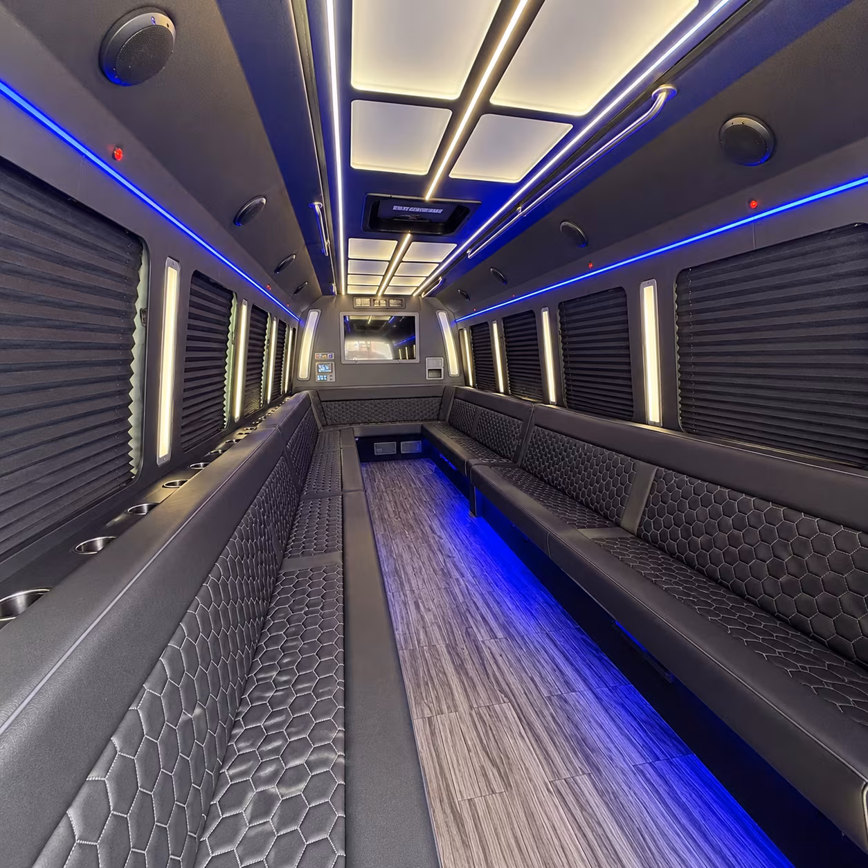 paramount 30 passenger party bus interior